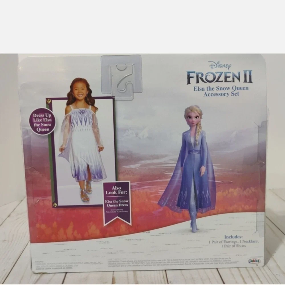 Disney Frozen Shoes & Accessory Kit Bundle NEW Necklace Earrings Blue Elsa